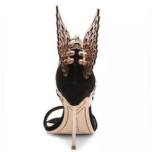 Sophia Webster Evangeline Black & Gold Heeled Sandals Size 37 - Picture 2 of 3